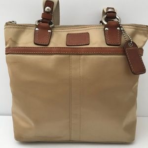 COACH Hampton Leather Trimmed Tote MO768-11744